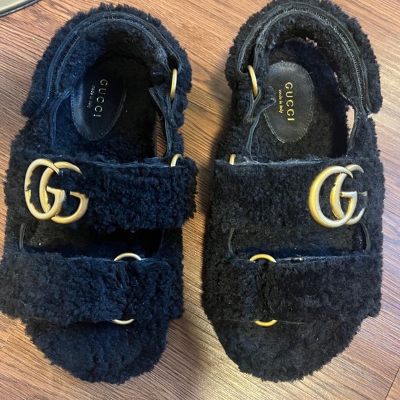 Gucci Double G Merino Wool Sandals - Women's - Size 7 - Picture 1 of 3
